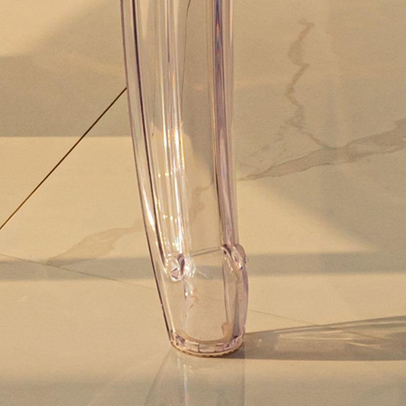 Modern Glass Dining Table Clear Dining Table with Plastic Base