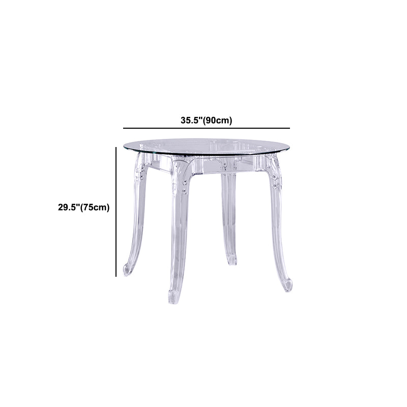 Modern Glass Dining Table Clear Dining Table with Plastic Base
