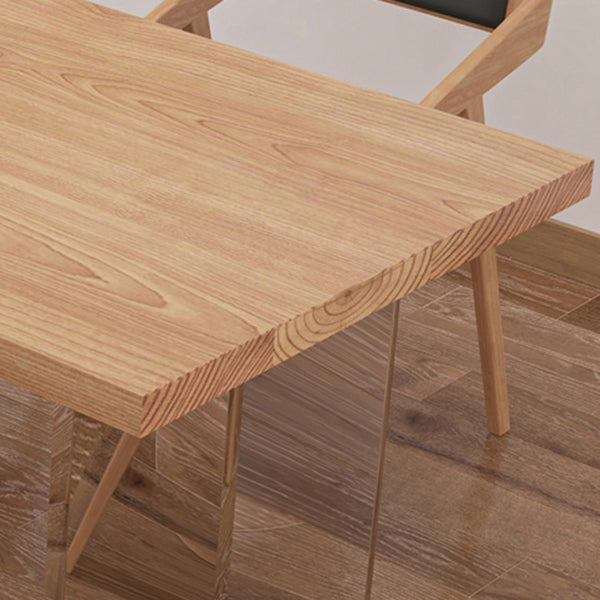 Pine Wood Top Dining Table Traditional Luxury Solid Wood Table with Sled Base