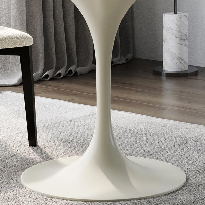 Stone Top Dining Table Modern Round Table with Pedestal Base