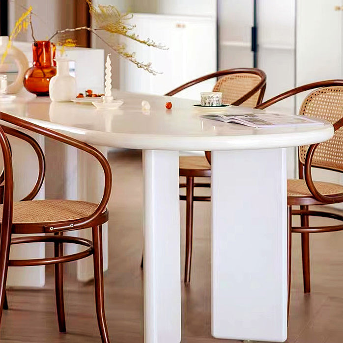 Contemporary Artificial Wood Top Oval Dinette Table Simple Dining Table for Living Room