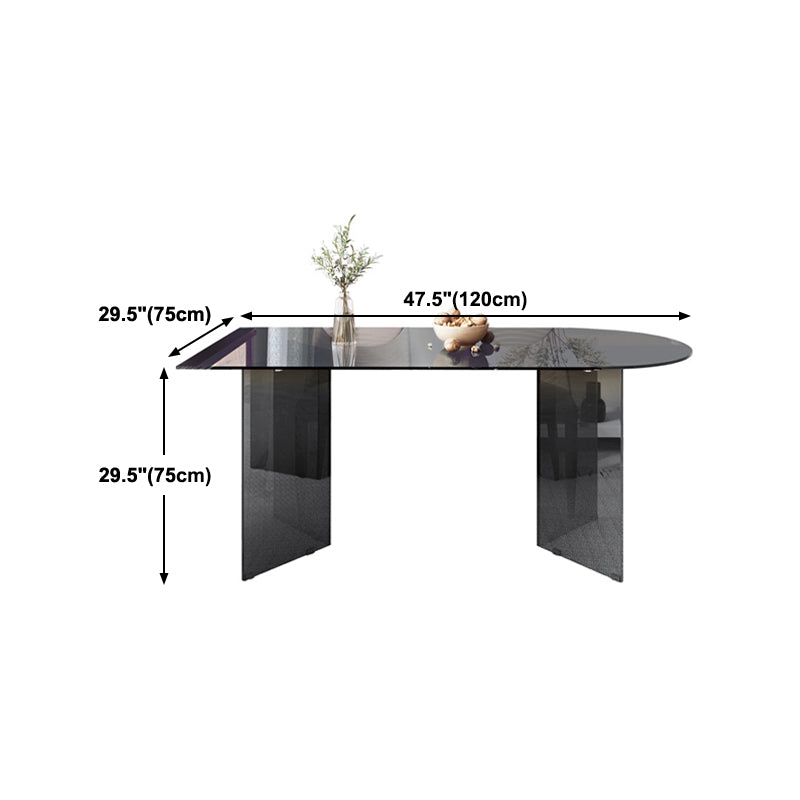 Contemporary Free Form Table Clear Glass Top Table for Dining Room