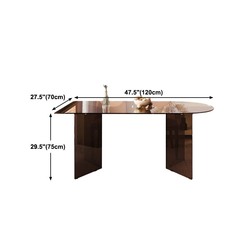 Contemporary Free Form Table Clear Glass Top Table for Dining Room