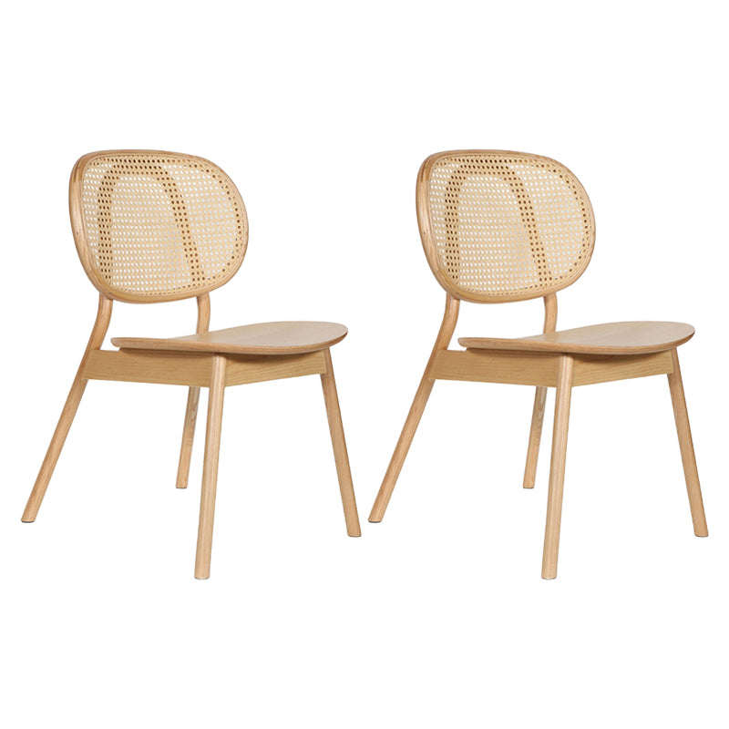 Contemporary Wood Dining Armless Chair Open Back Dining Side Chair for Home Use