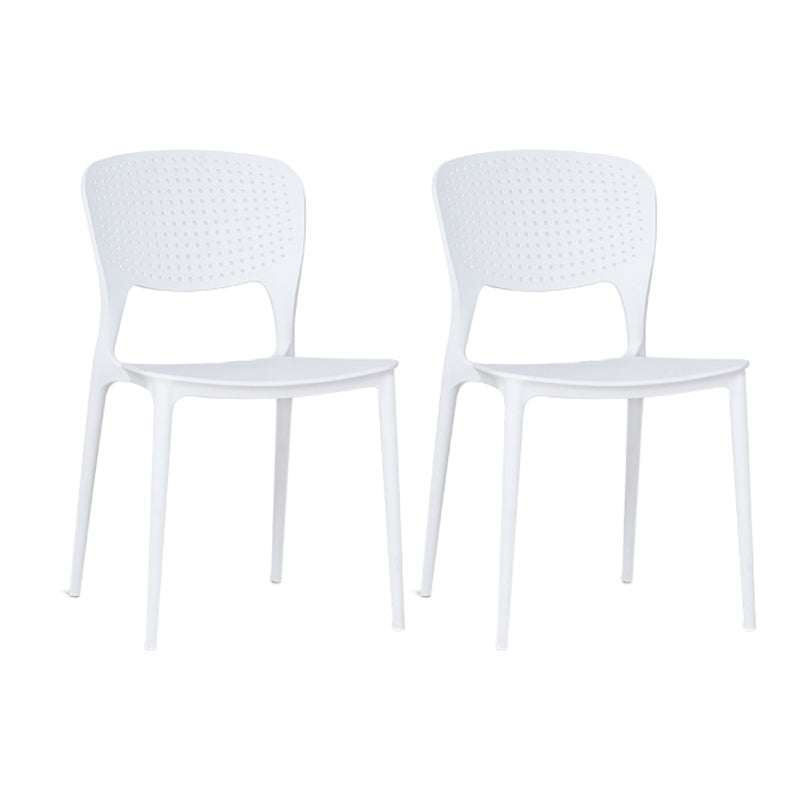 Minimalist Style Plastic Stacking Dining Chair Open Back Dining Side Chair
