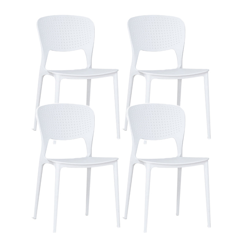 Minimalist Style Plastic Stacking Dining Chair Open Back Dining Side Chair