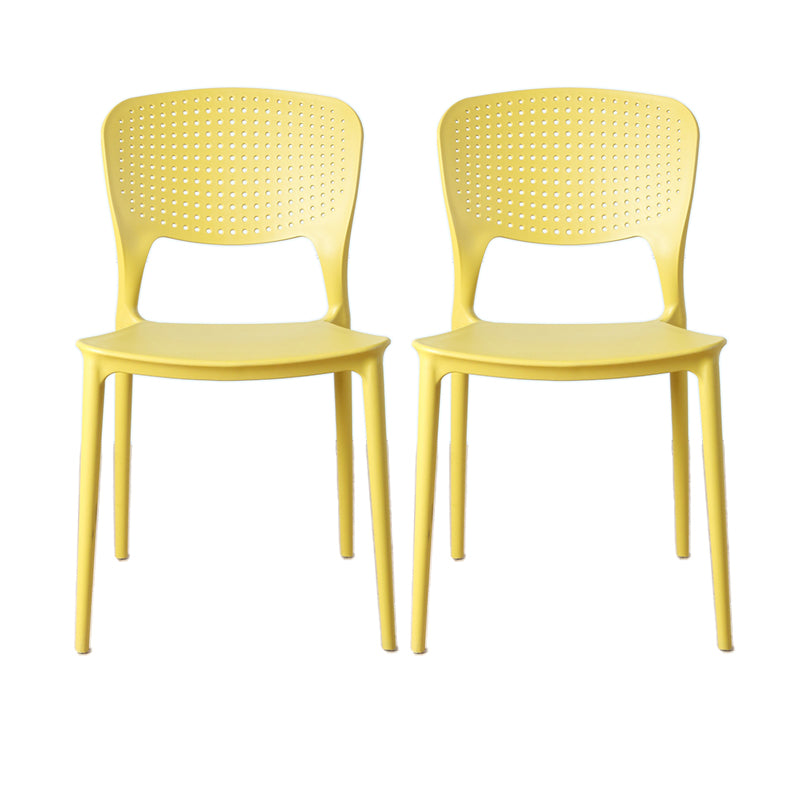 Minimalist Style Plastic Stacking Dining Chair Open Back Dining Side Chair