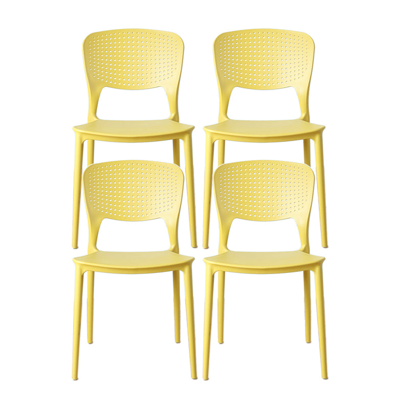 Minimalist Style Plastic Stacking Dining Chair Open Back Dining Side Chair