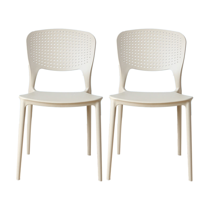 Minimalist Style Plastic Stacking Dining Chair Open Back Dining Side Chair