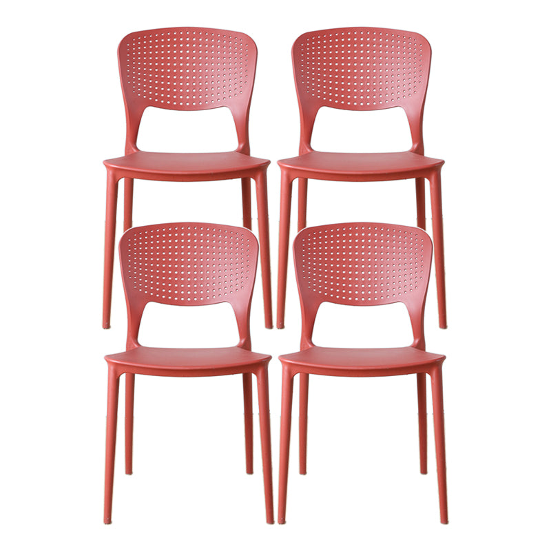 Minimalist Style Plastic Stacking Dining Chair Open Back Dining Side Chair