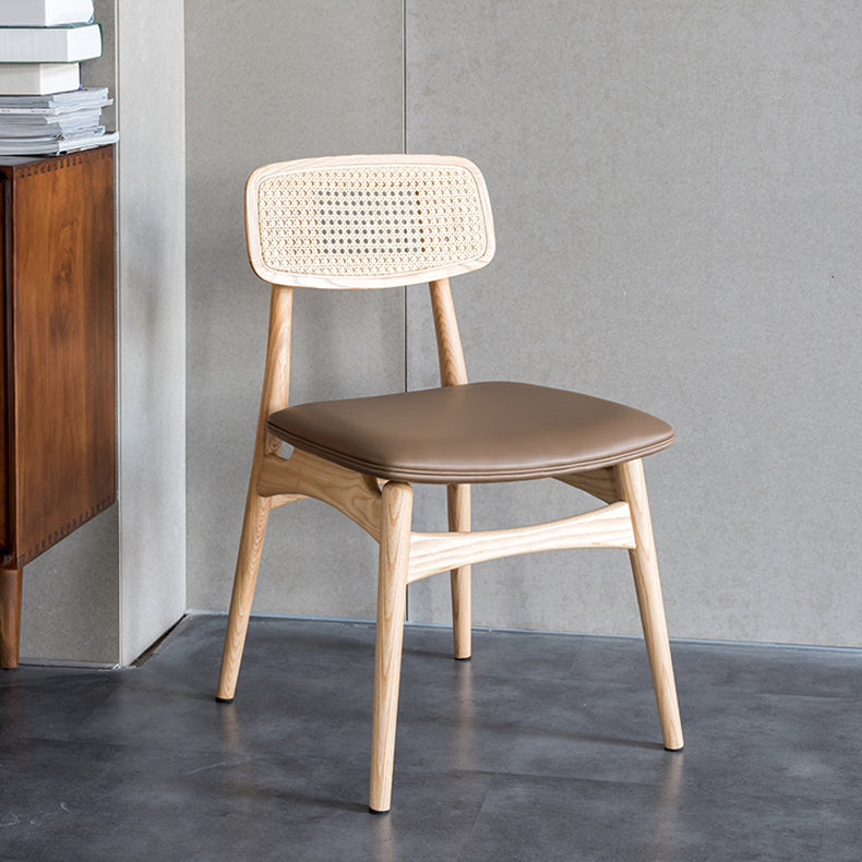 Minimalist Wood Side Dining Chairs Open Back Side Chairs for Home