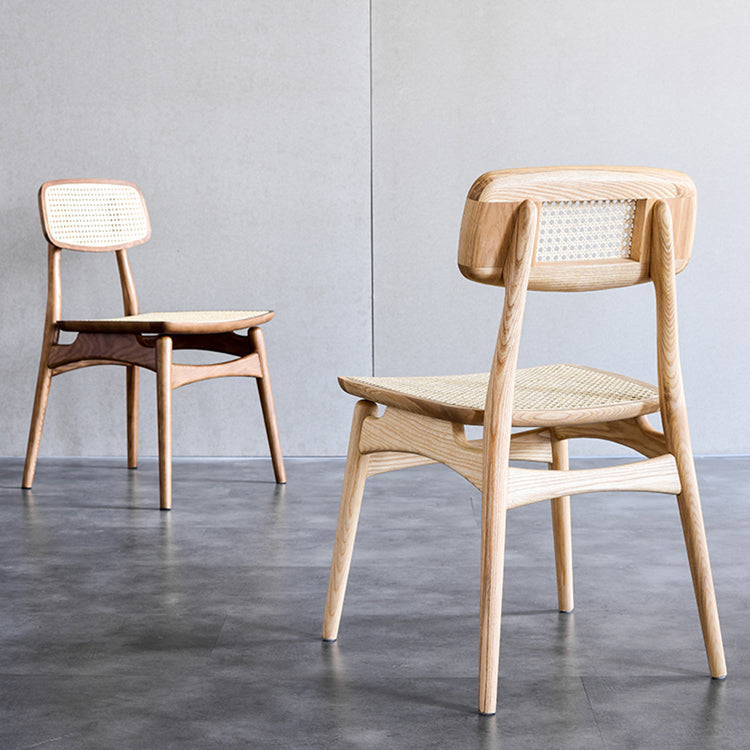 Minimalist Wood Side Dining Chairs Open Back Side Chairs for Home