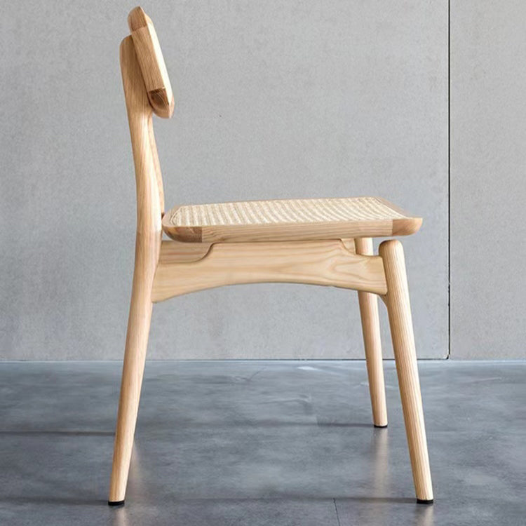 Minimalist Wood Side Dining Chairs Open Back Side Chairs for Home