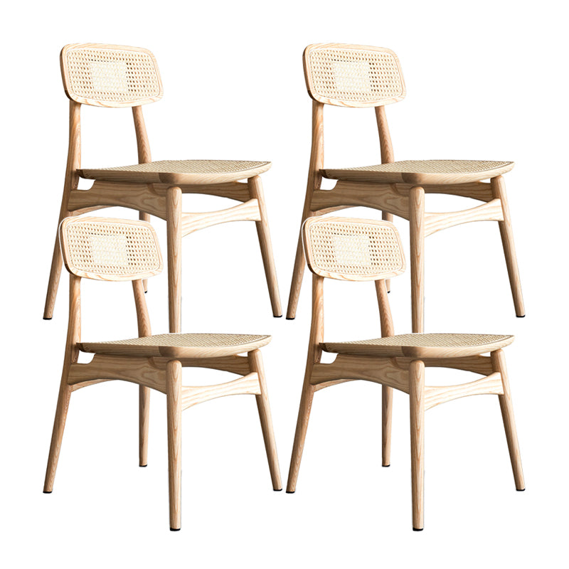Minimalist Wood Side Dining Chairs Open Back Side Chairs for Home