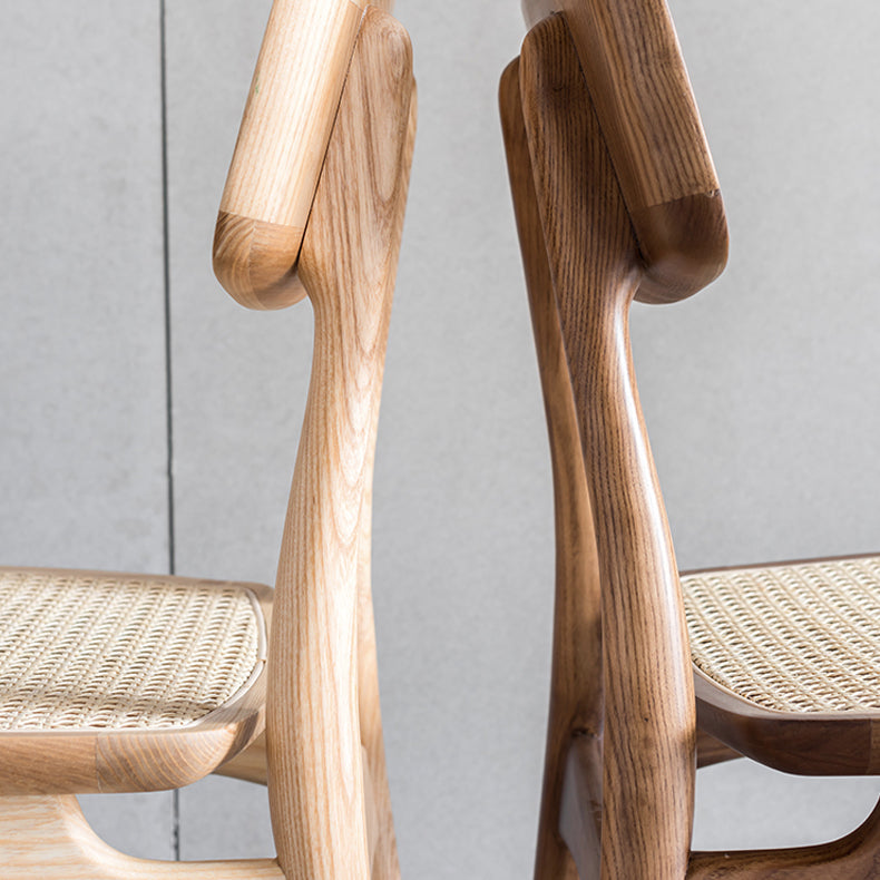 Minimalist Wood Side Dining Chairs Open Back Side Chairs for Home