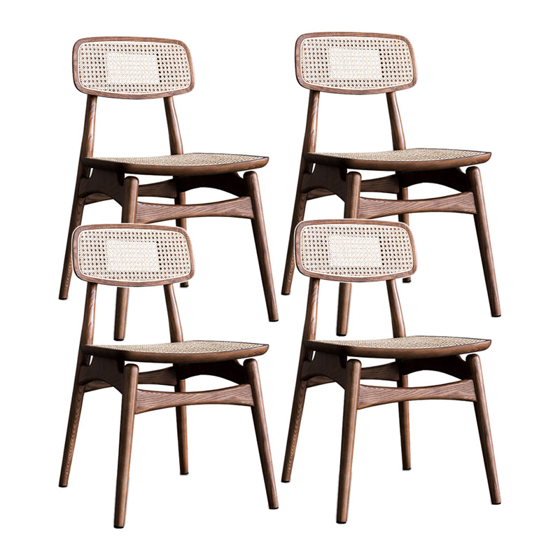 Minimalist Wood Side Dining Chairs Open Back Side Chairs for Home