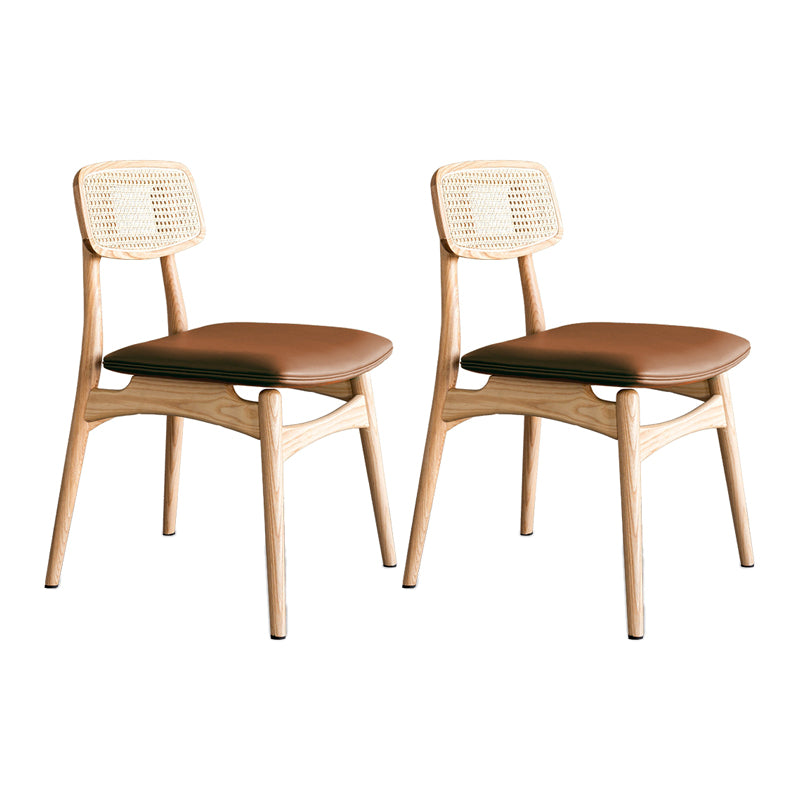 Minimalist Wood Side Dining Chairs Open Back Side Chairs for Home