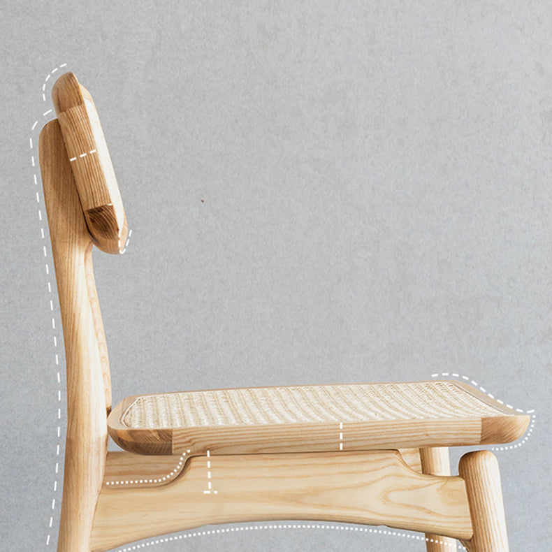 Minimalist Wood Side Dining Chairs Open Back Side Chairs for Home