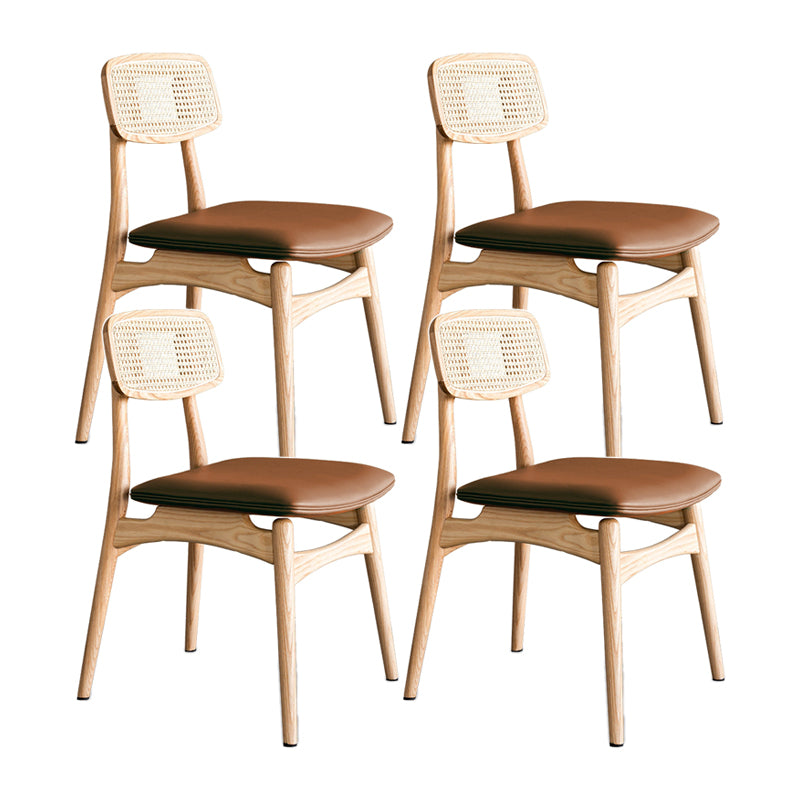 Minimalist Wood Side Dining Chairs Open Back Side Chairs for Home