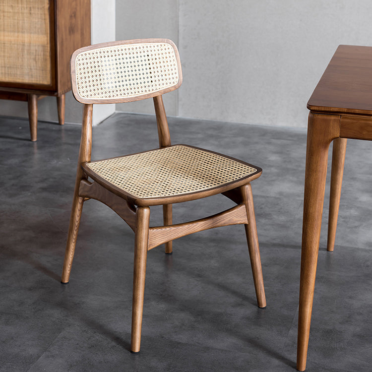 Minimalist Wood Side Dining Chairs Open Back Side Chairs for Home