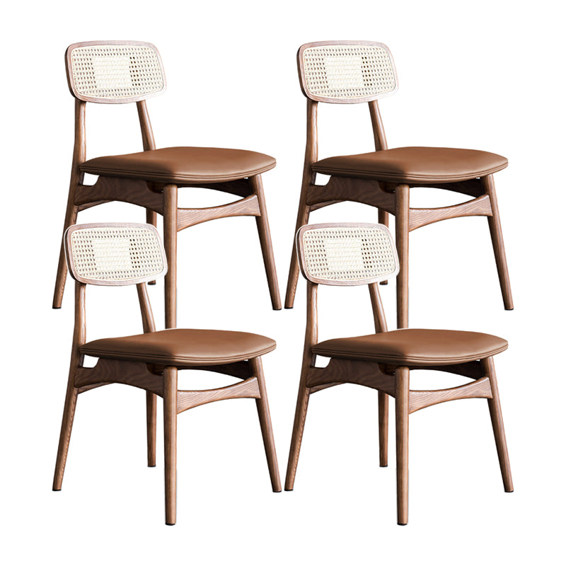 Minimalist Wood Side Dining Chairs Open Back Side Chairs for Home