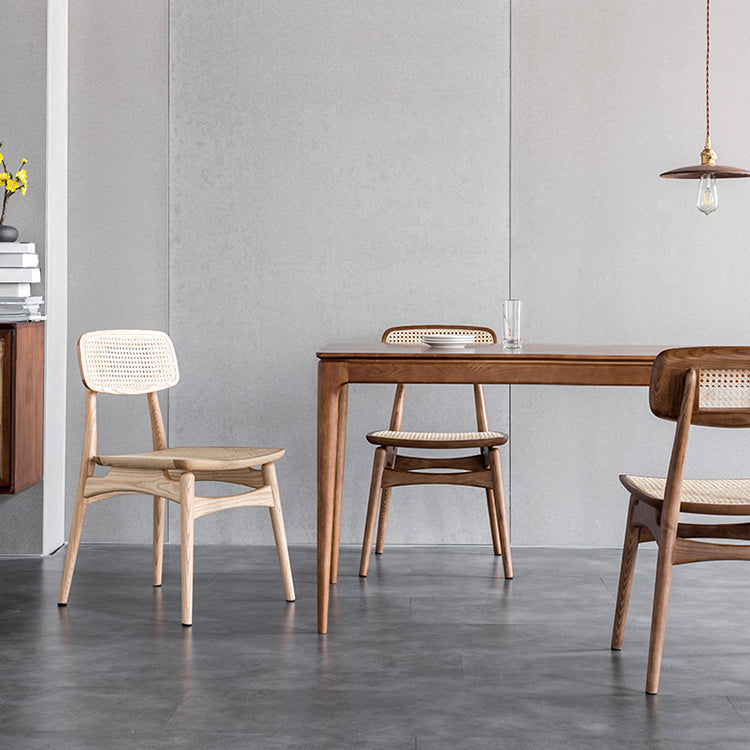 Minimalist Wood Side Dining Chairs Open Back Side Chairs for Home