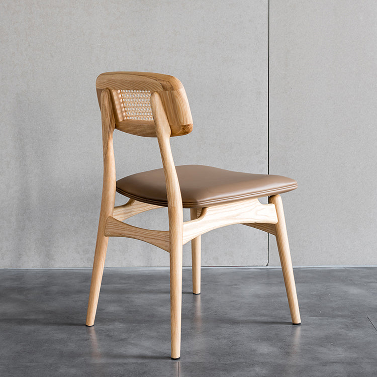 Minimalist Wood Side Dining Chairs Open Back Side Chairs for Home
