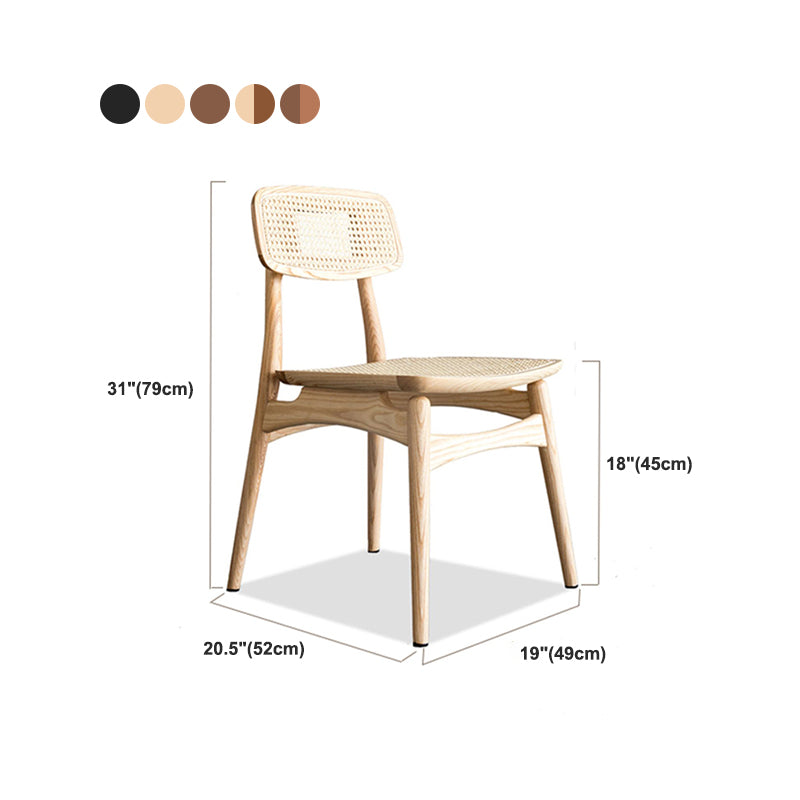 Minimalist Wood Side Dining Chairs Open Back Side Chairs for Home