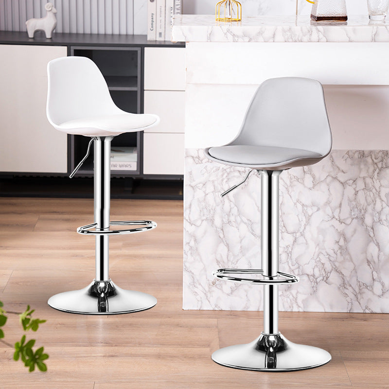 Contemporary Plastic Home Counter Stool Matte Finish Footrest Barstool