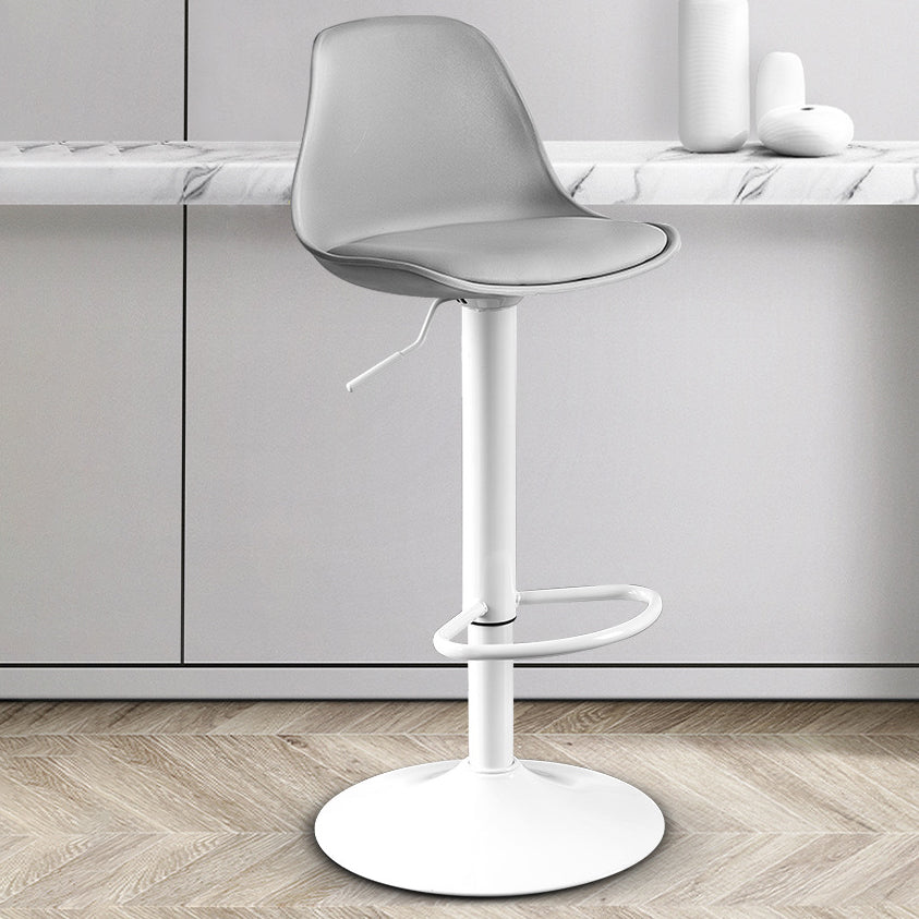 Contemporary Plastic Home Counter Stool Matte Finish Footrest Barstool