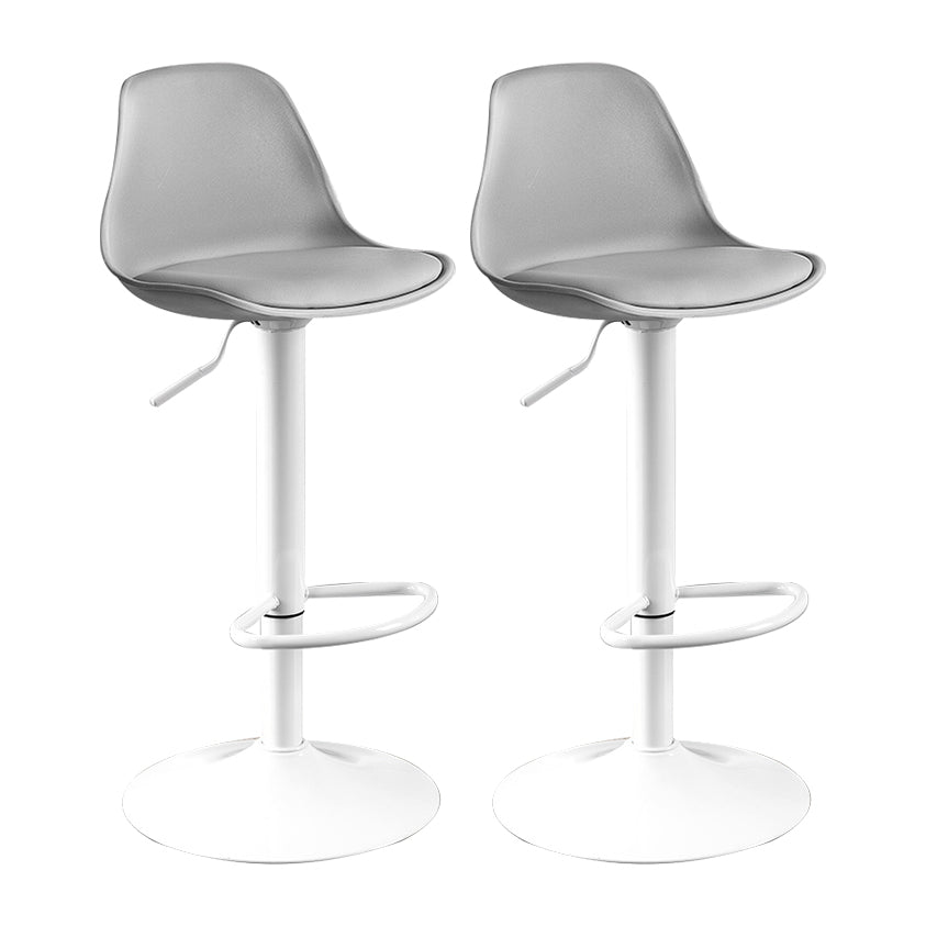 Contemporary Plastic Home Counter Stool Matte Finish Footrest Barstool