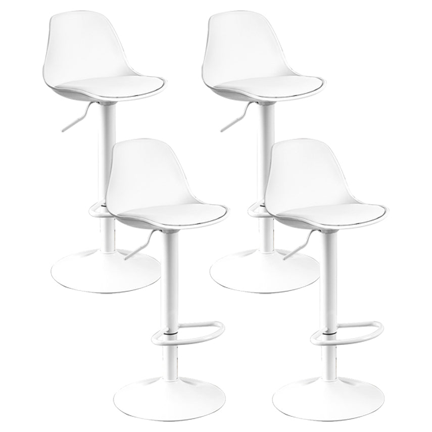 Contemporary Plastic Home Counter Stool Matte Finish Footrest Barstool