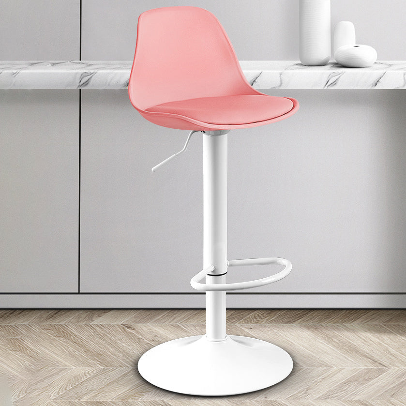 Contemporary Plastic Home Counter Stool Matte Finish Footrest Barstool