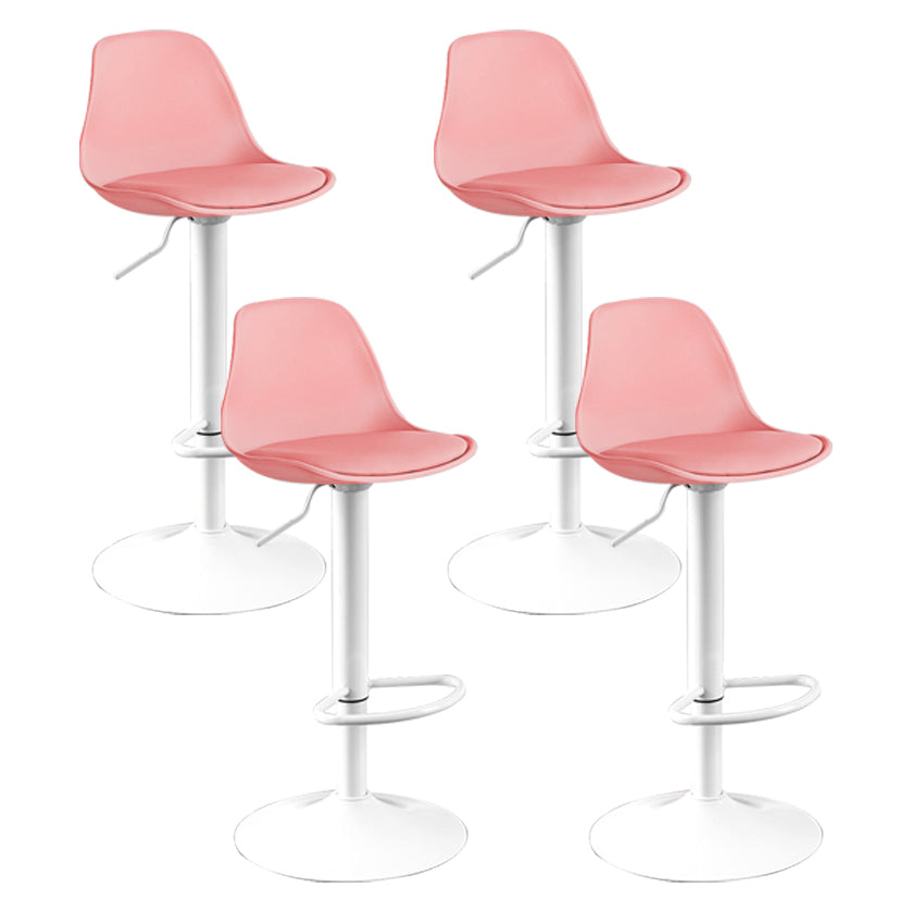 Contemporary Plastic Home Counter Stool Matte Finish Footrest Barstool
