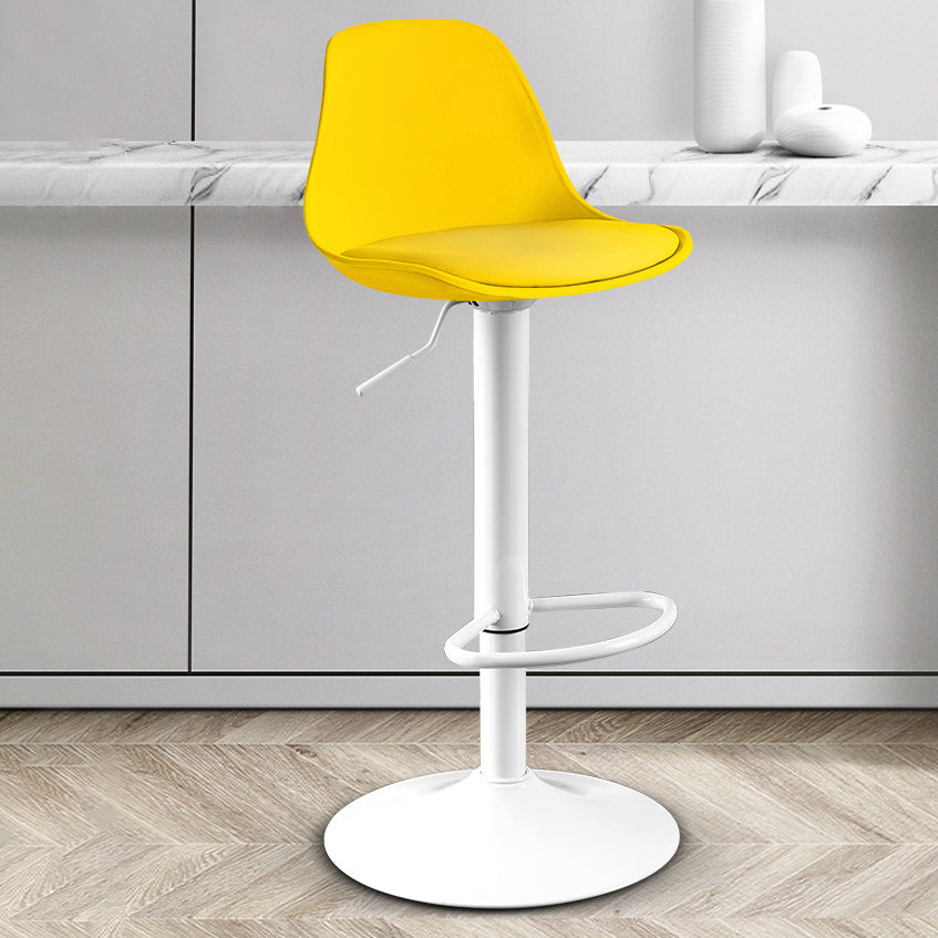 Contemporary Plastic Home Counter Stool Matte Finish Footrest Barstool