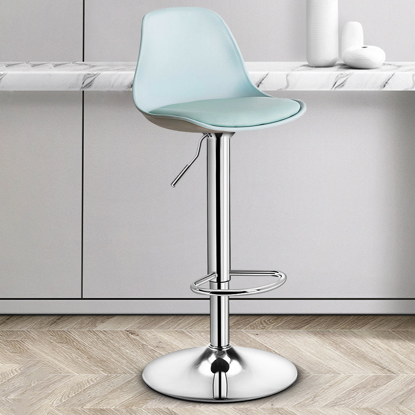 Contemporary Plastic Home Counter Stool Matte Finish Footrest Barstool