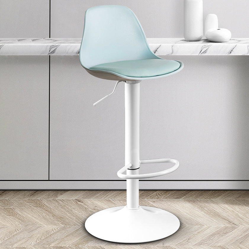 Contemporary Plastic Home Counter Stool Matte Finish Footrest Barstool