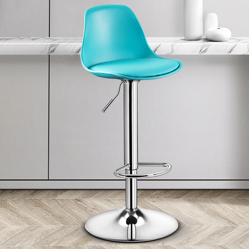 Contemporary Plastic Home Counter Stool Matte Finish Footrest Barstool