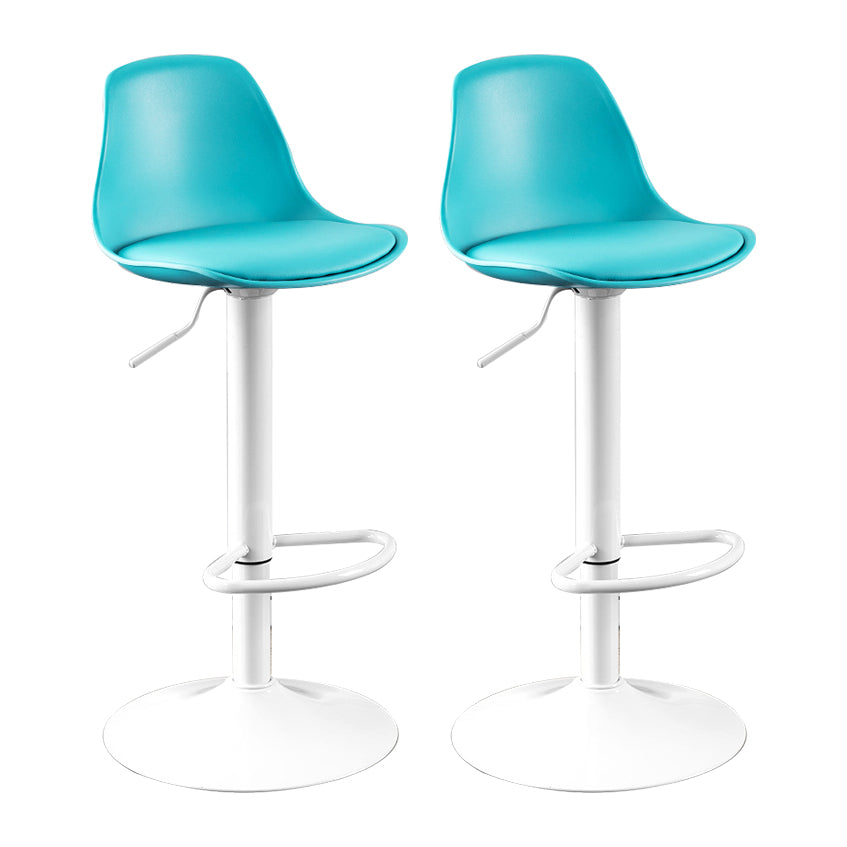 Contemporary Plastic Home Counter Stool Matte Finish Footrest Barstool