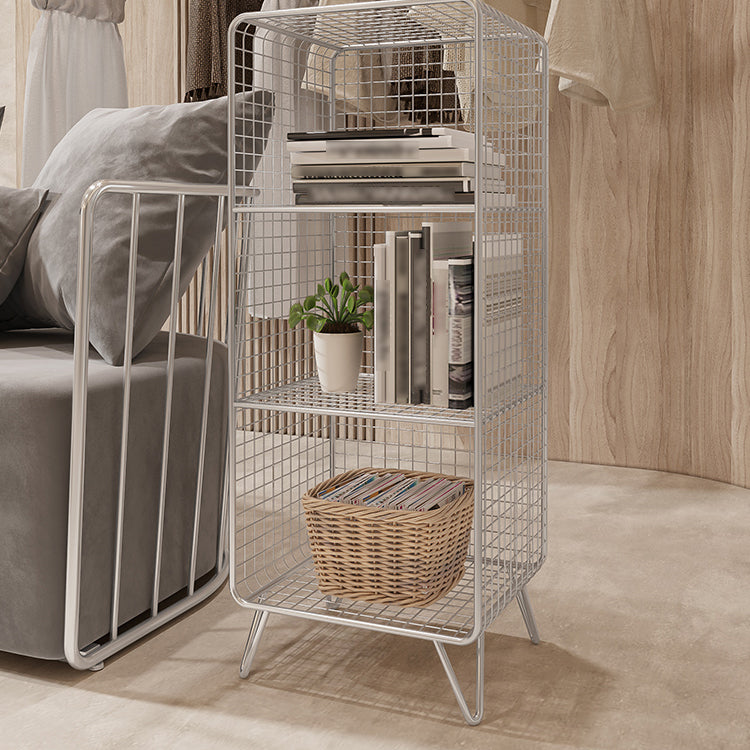 Glam Style Metal Bookshelf Standard Closed Back Shelf Bookcase for Home