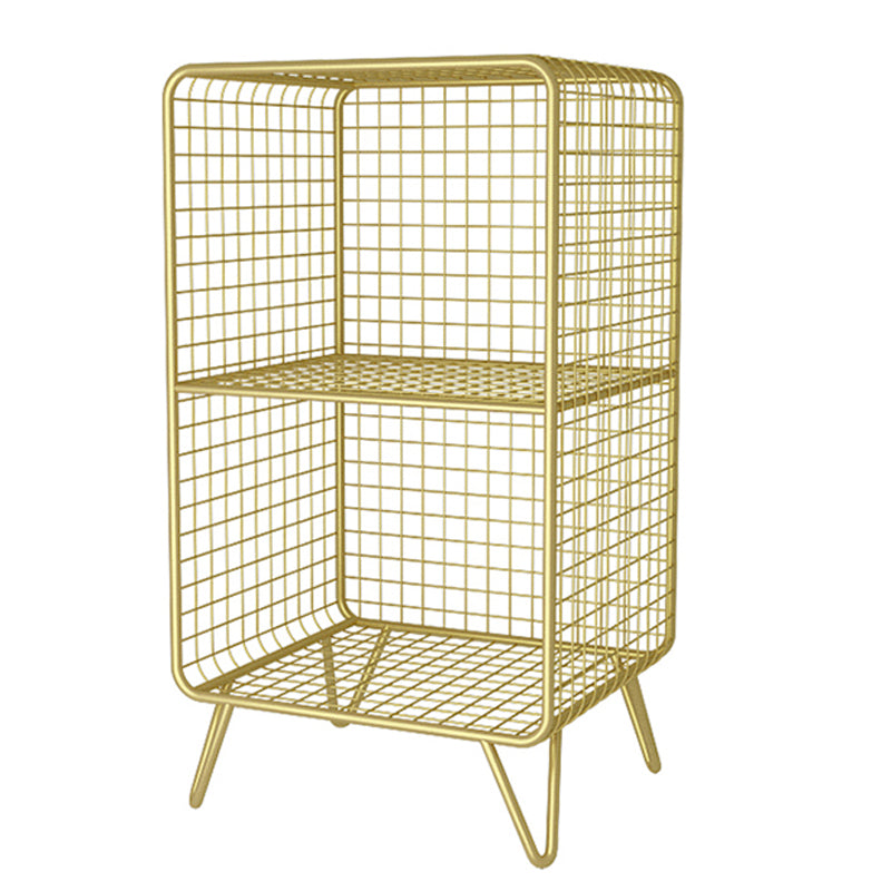 Glam Style Metal Bookshelf Standard Closed Back Shelf Bookcase for Home