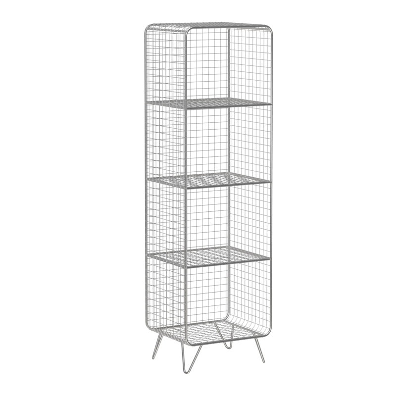 Glam Style Standard Bookshelf Metal Closed Back Shelf Bookcase for Home Use