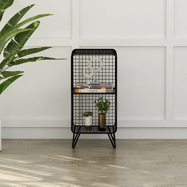 Glam Style Metal Bookshelf Closed Back Standard Shelf Bookcase for Home