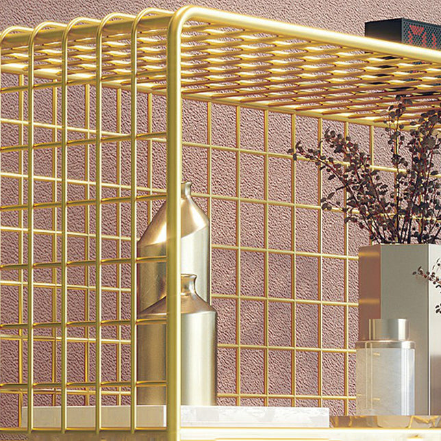 Glam Style Metal Bookshelf Closed Back Standard Shelf Bookcase for Home