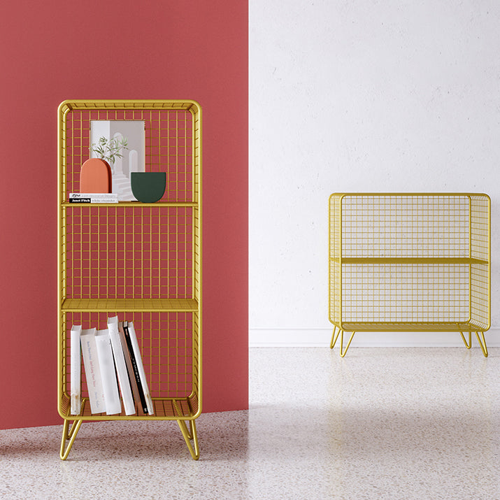 Glam Style Bookshelf Metal Standard Shelf Bookcase for Home Use