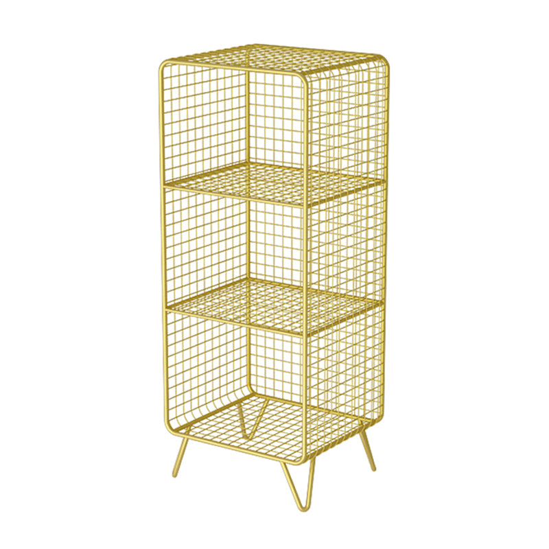 Glam Style Bookshelf Metal Standard Shelf Bookcase for Home Use