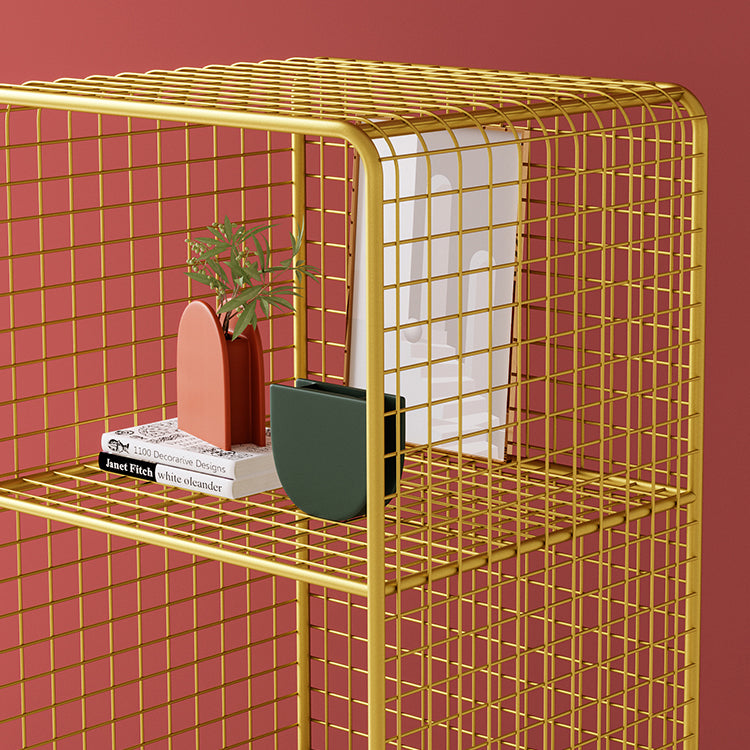 Glam Style Bookshelf Metal Standard Shelf Bookcase for Home Use