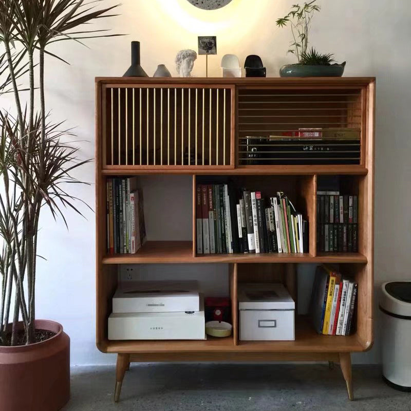 Scandinavian Standard Bookcase Wooden Open Back Bookshelf for Home Office