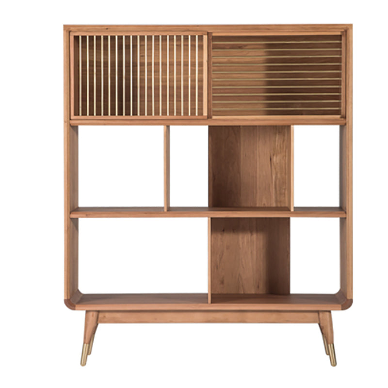 Scandinavian Standard Bookcase Wooden Open Back Bookshelf for Home Office