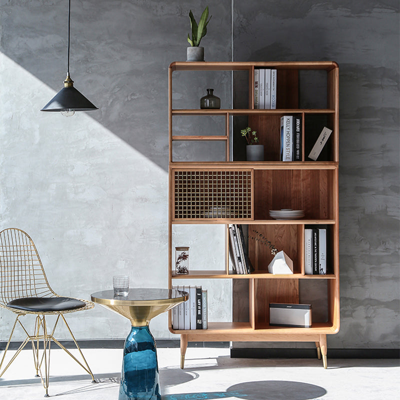 Scandinavian Standard Bookcase Wooden Open Back Bookshelf for Home Office